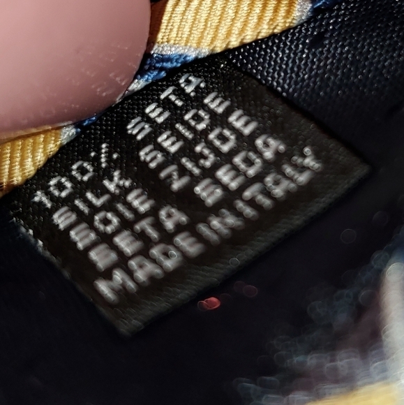 Yellow & Blue Square Pattern Tie New - Picture 7 of 7